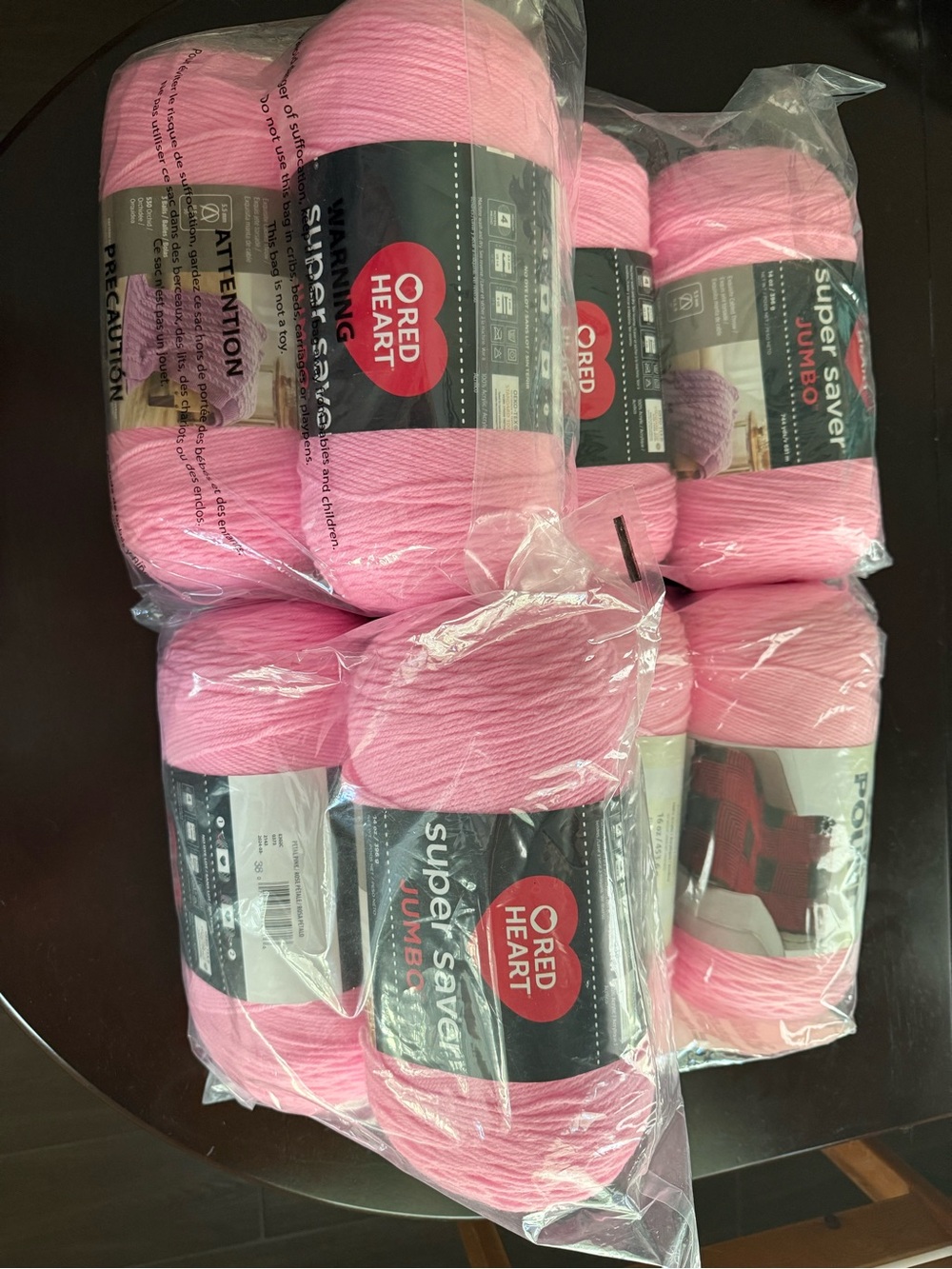 Red Heart Super Saver Jumbo Yarn - Light Pink (Pack)